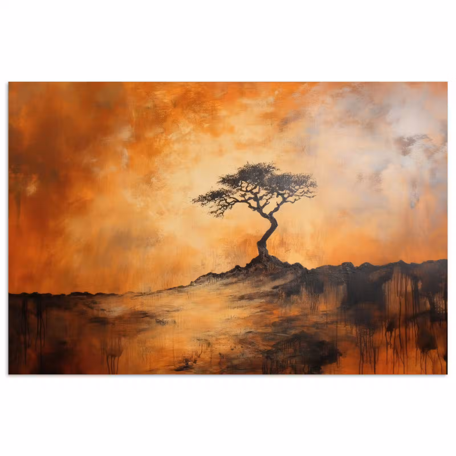 Poster - Baum - Landschaft - Orange — 1