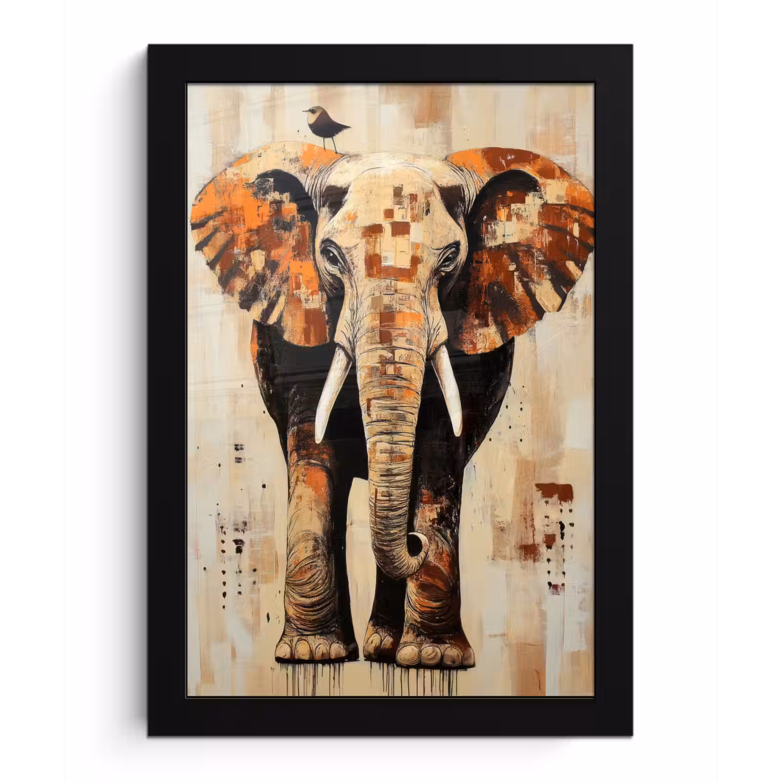 Bilder mit Rahmen - Elefant - Rüssel - Mosaik - Abstrakt — 1
