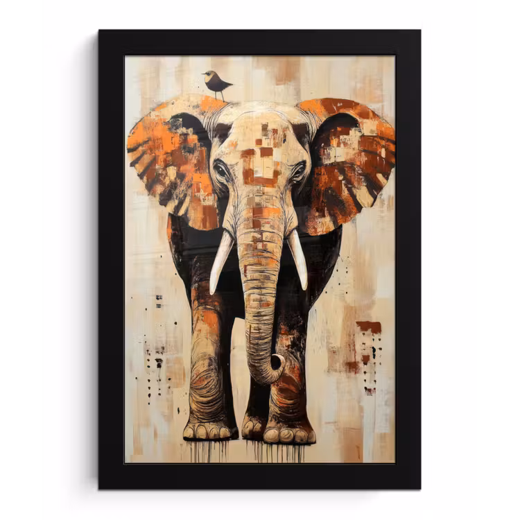 Bilder mit Rahmen - Elefant - Rüssel - Mosaik - Abstrakt — 1