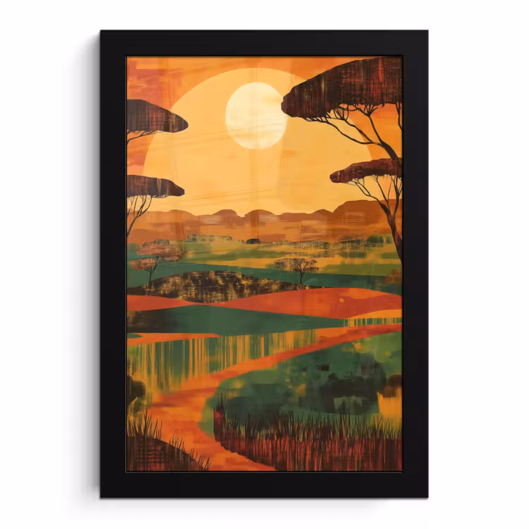 Bilder mit Rahmen - Landschaft - Afrikanisch - Sonne — 1