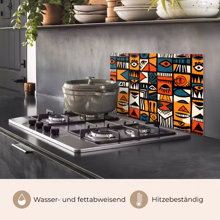 Spritzschutz Küche - Abstrakt - Gesichter - Mosaik — 3