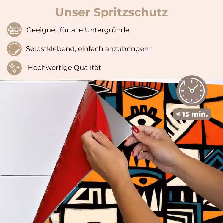Spritzschutz Küche - Abstrakt - Gesichter - Mosaik — 5