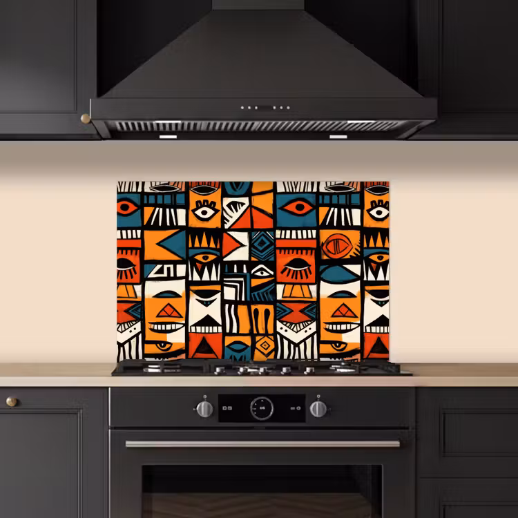 Spritzschutz Küche - Abstrakt - Gesichter - Mosaik — 6