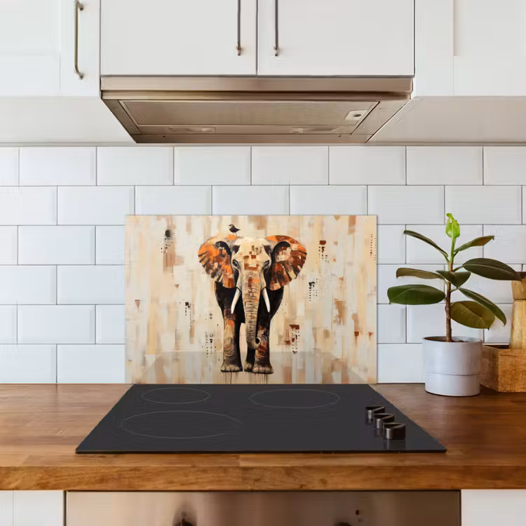 Spritzschutz Küche - Elefant - Rüssel - Mosaik - Abstrakt — 4