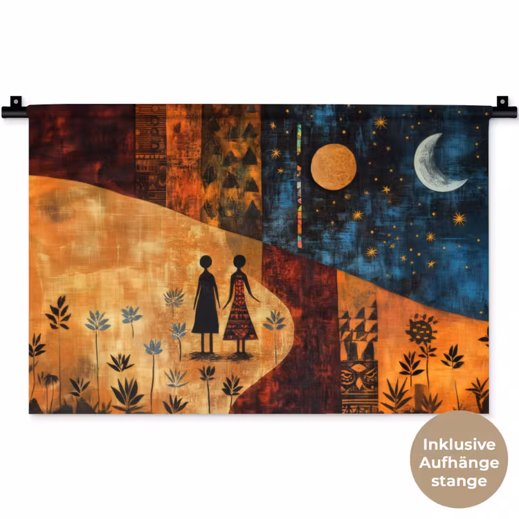 Wandteppich - Scherenschnitte - Abstrakt - Sonne - Mond — 9