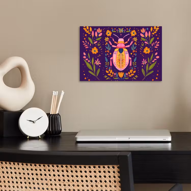 Poster - Käfer - Leuchtend bunt - Blüten - Blätter — 2