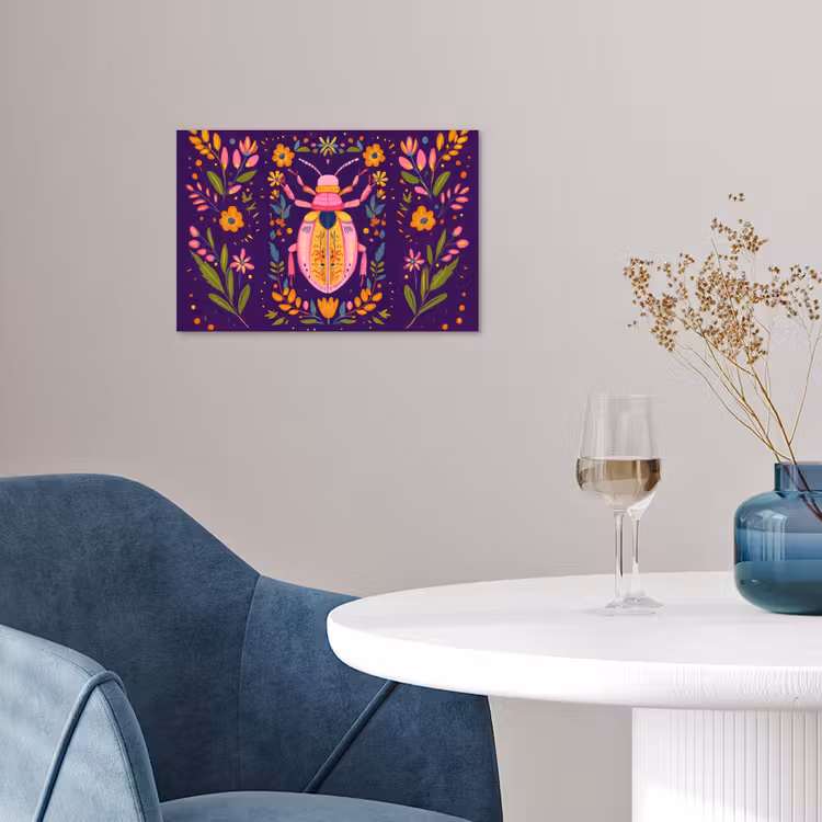 Poster - Käfer - Leuchtend bunt - Blüten - Blätter — 4