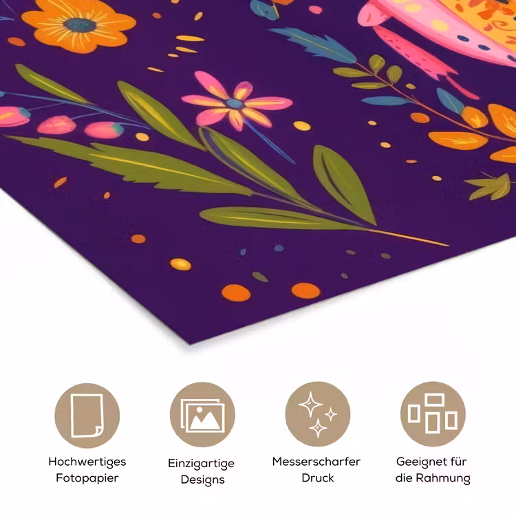 Poster - Käfer - Leuchtend bunt - Blüten - Blätter — 5