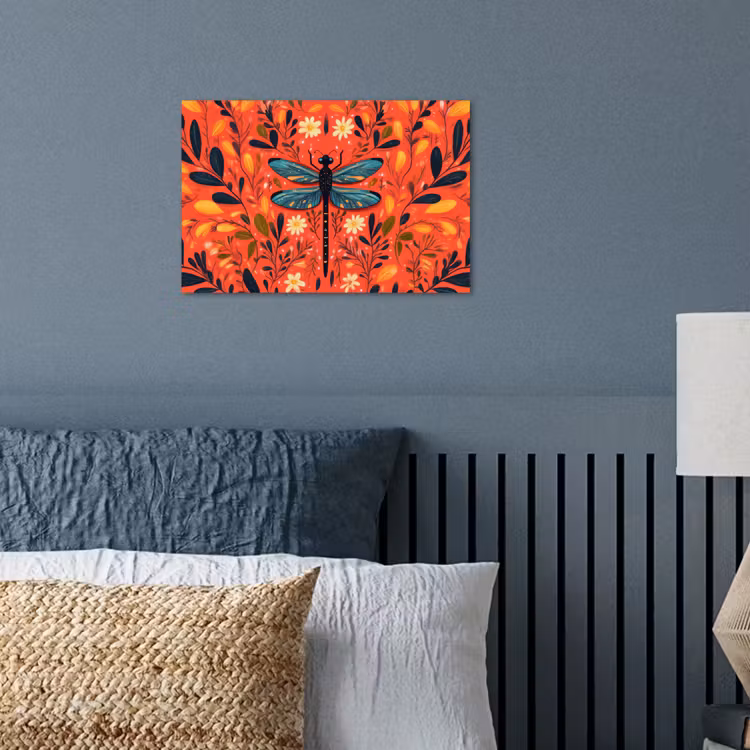 Poster - Libelle - Blau - Flügel - Blätter — 3