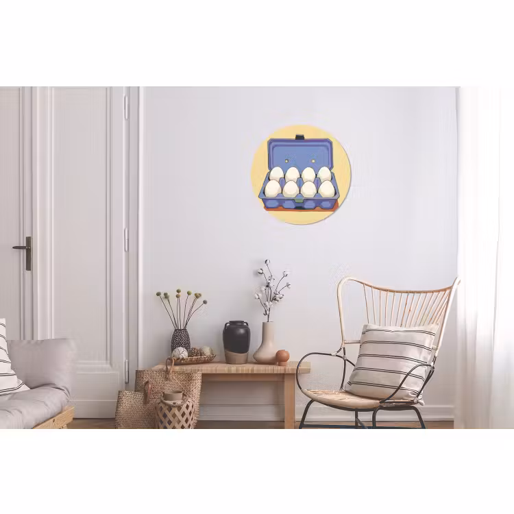 Alu-Dibond-Bild Rund - Eier - Box - Minimalistisch - Blau — 2