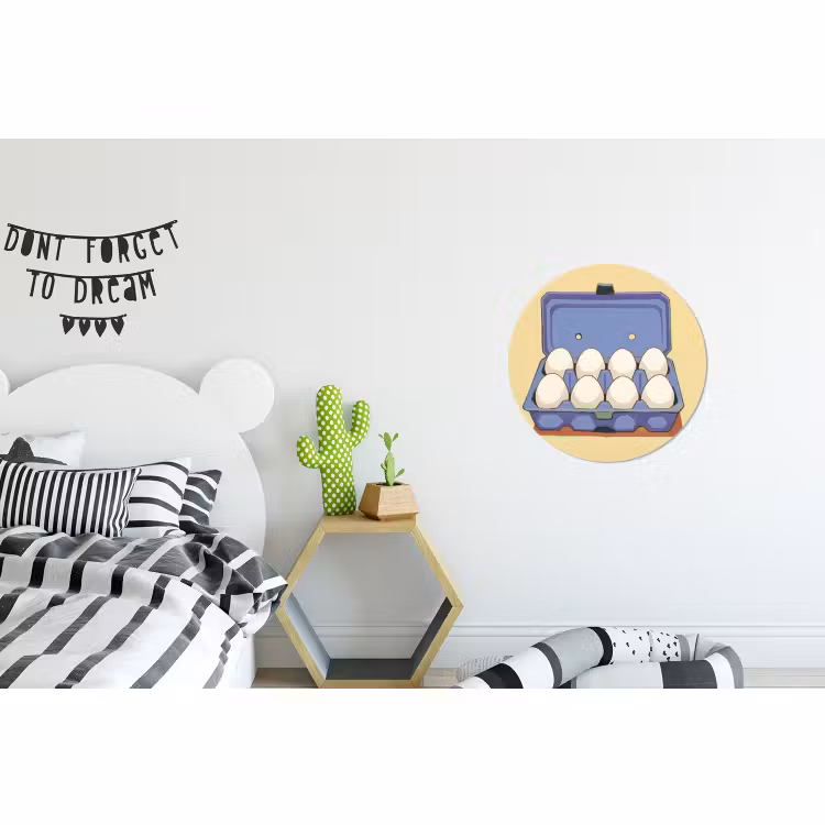 Alu-Dibond-Bild Rund - Eier - Box - Minimalistisch - Blau — 4