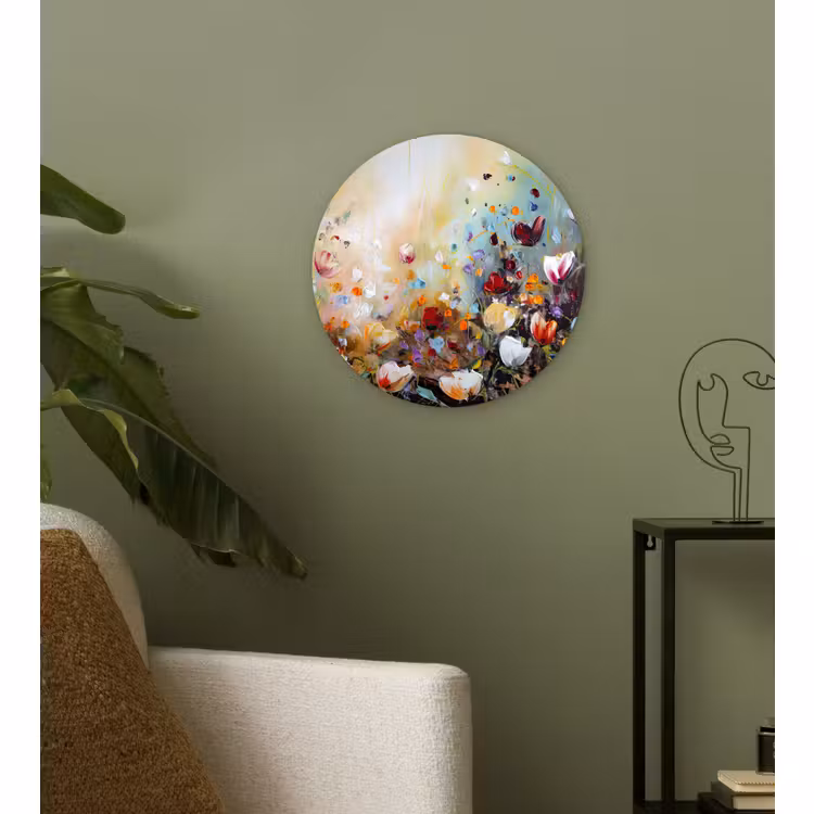 Forexbild Rund - Ölfarben - Blumen - Farbenfroh - Natur — 3