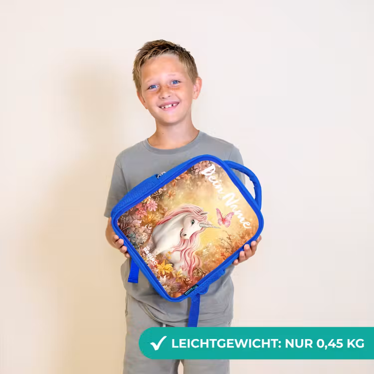 Kinderrucksack - Blau - Einhorn - Schmetterling - Rosa - Mähne — 2