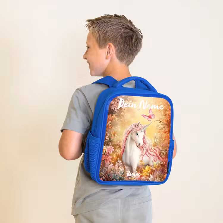 Kinderrucksack - Blau - Einhorn - Schmetterling - Rosa - Mähne — 5