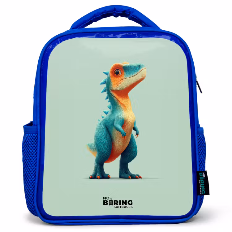 Kinderrucksack - Blau - Dino - Tier - Grün - Orange — 1