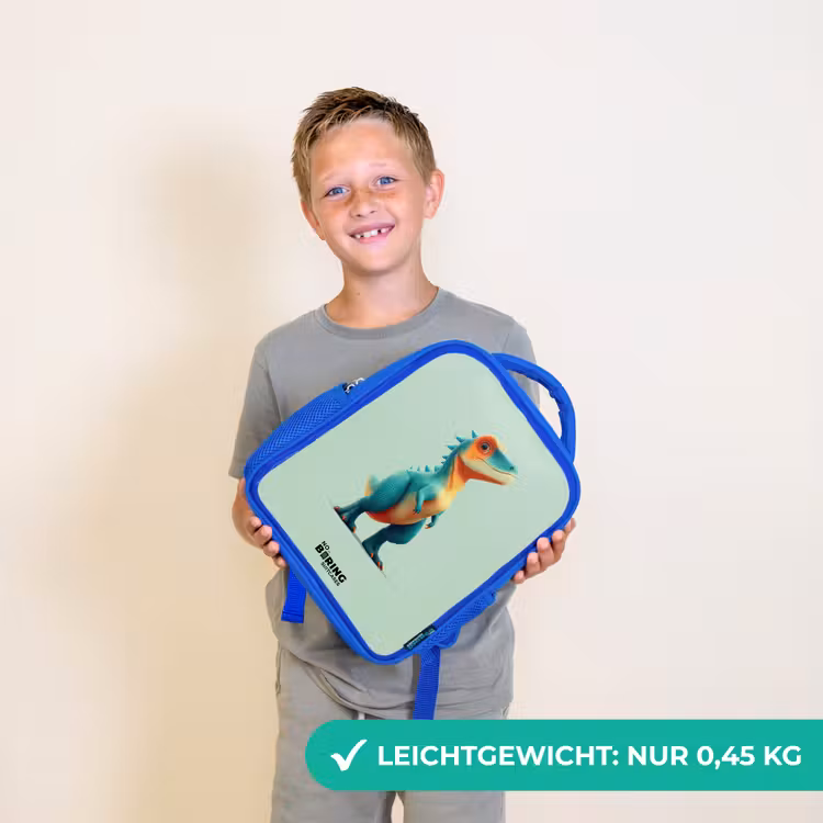 Kinderrucksack - Blau - Dino - Tier - Grün - Orange — 2