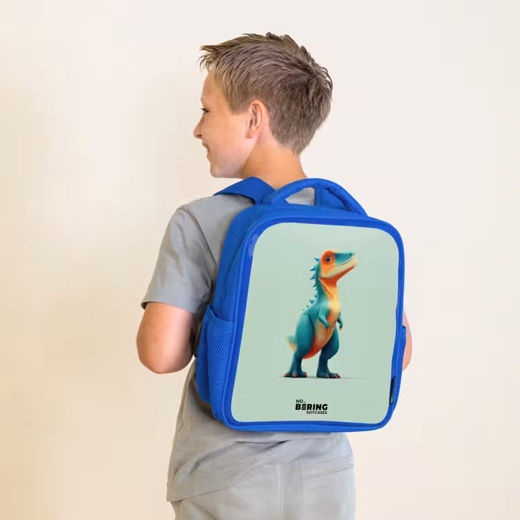 Kinderrucksack - Blau - Dino - Tier - Grün - Orange — 5