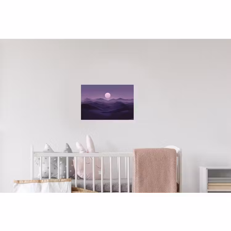 Wandtattoo – Hügel - Lila - Nebel - Sonne — 5