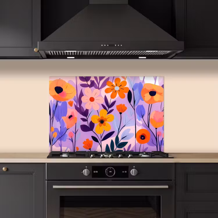 Spritzschutz Küche - Blumen - Bunt - Blätter — 6