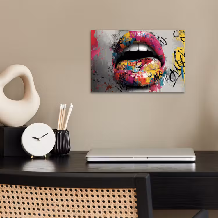 Poster - Lippen - Graffiti - Ausdrucksstark — 2