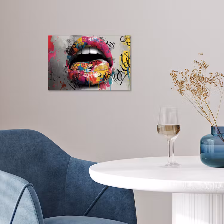 Poster - Lippen - Graffiti - Ausdrucksstark — 4