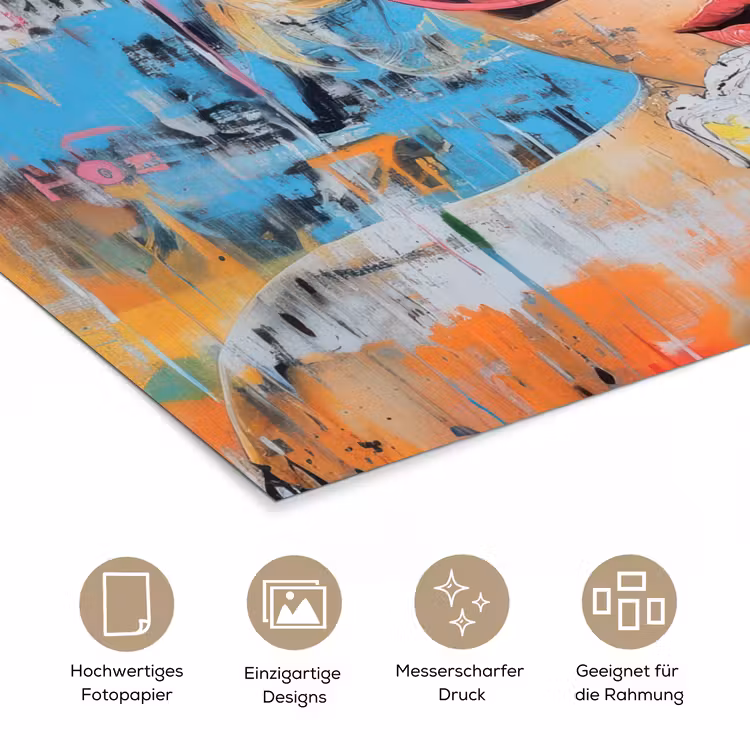Poster - Sonnenbrille - Frau - Bunt - Farbspritzer — 5