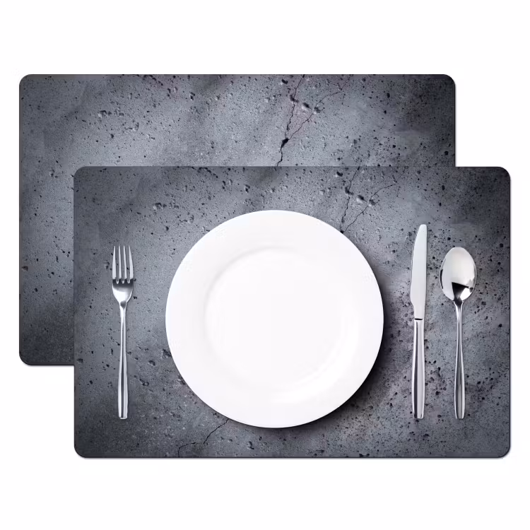 Tischset - 6 Stück - Beton - Grau - Riss — 2