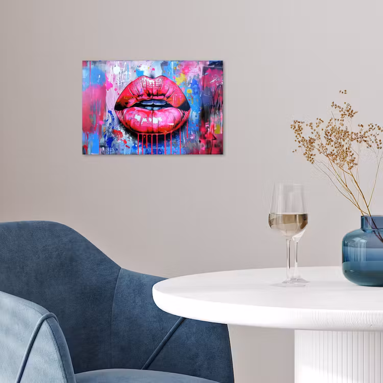 Poster - Graffiti - Lippen - Hellrosa - Gemalt — 4