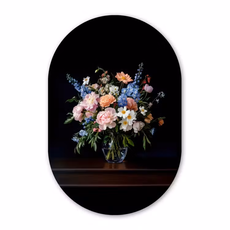 Forexbild Oval - Pastell - Blumen - Vase — 1