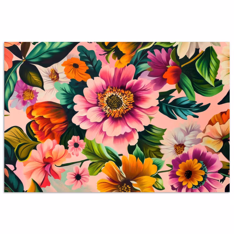 Poster - Blumen - Bunt - Rosa — 1