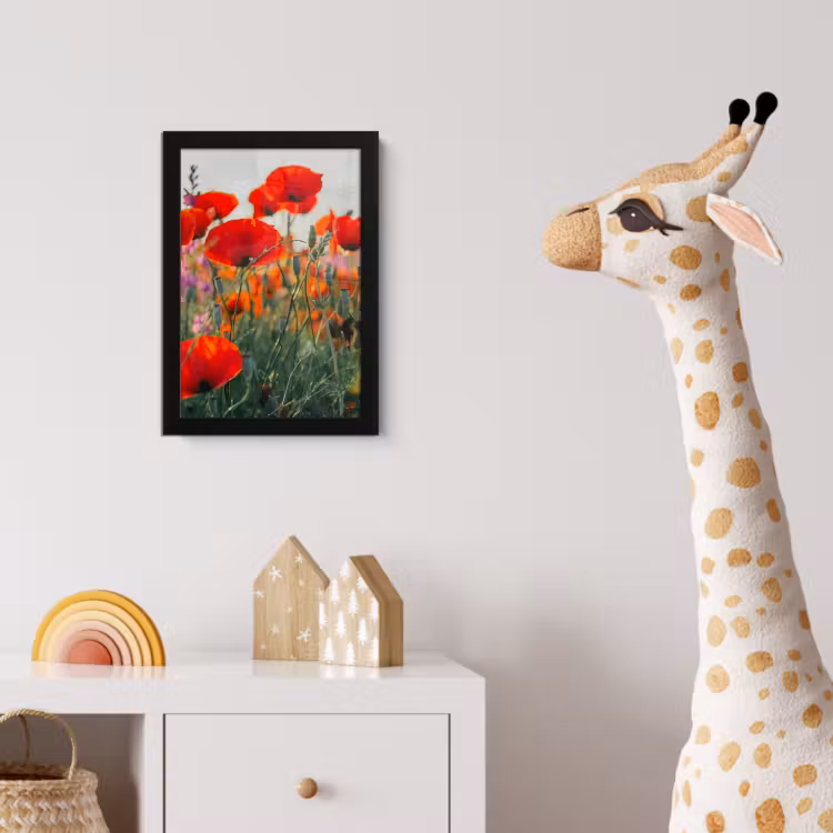 Bilder mit Rahmen - Mohn - Blumen - Rot - Lila - Wiese — 5