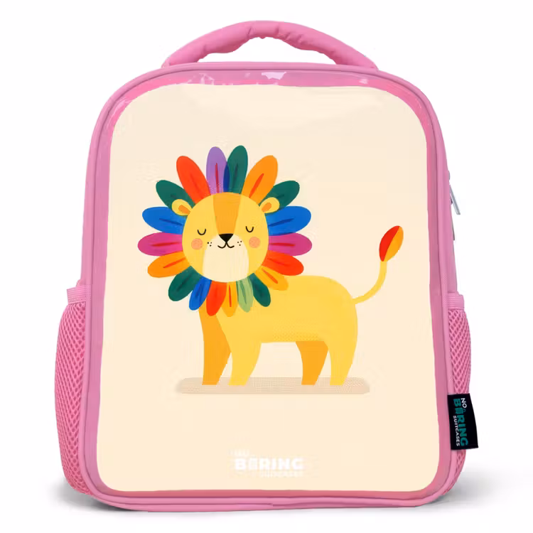 Rucksack Kind - Rosa - Löwe - Mähne - Farbenfroh — 1