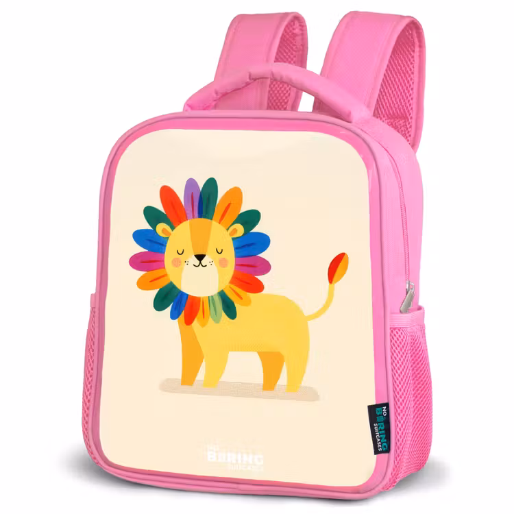 Rucksack Kind - Rosa - Löwe - Mähne - Farbenfroh — 2
