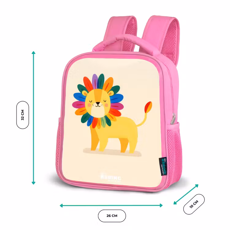 Rucksack Kind - Rosa - Löwe - Mähne - Farbenfroh — 4