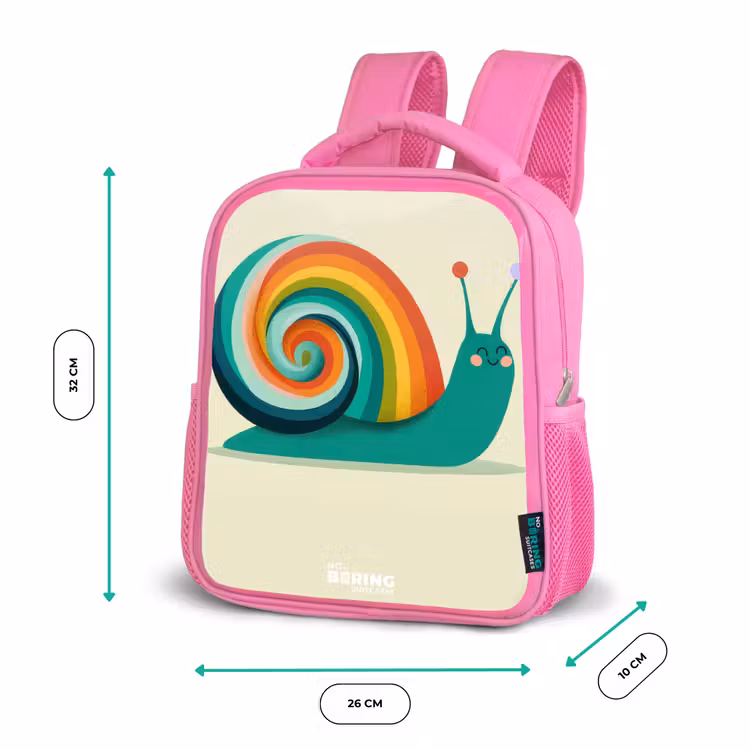 Rucksack Kind - Rosa - Schnecke - Regenbogen - Farbenfroh — 4