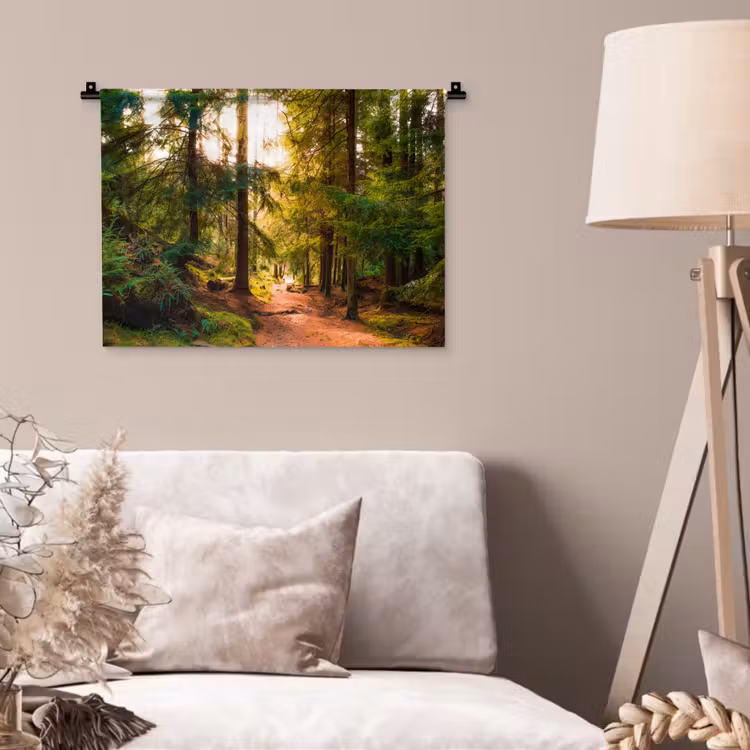 Wandteppich - Wald - Weg - Bäume - Grün - Sonne - Natur — 2
