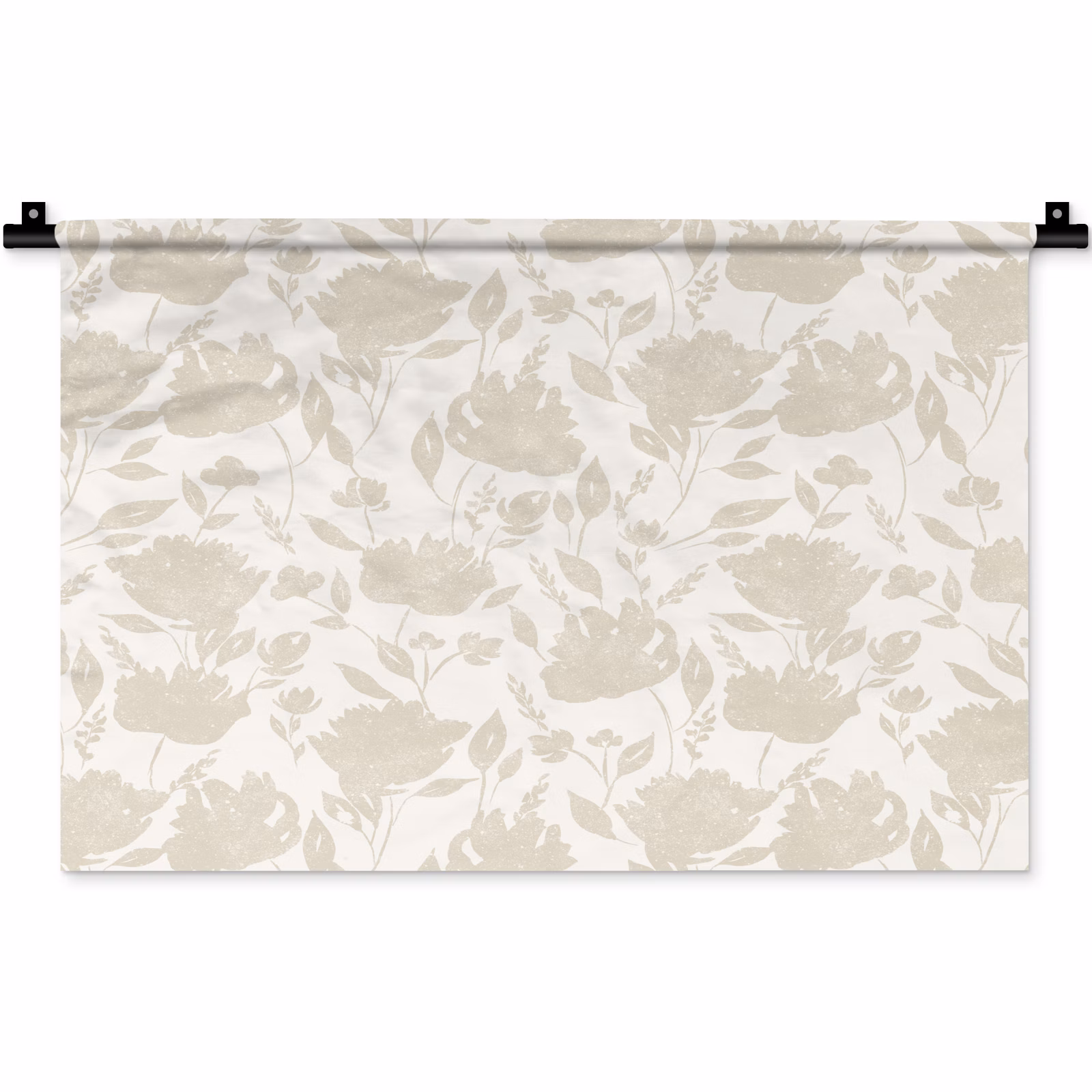 Wandteppich - Blumenmuster - Scherenschnitt - Weiß — 1