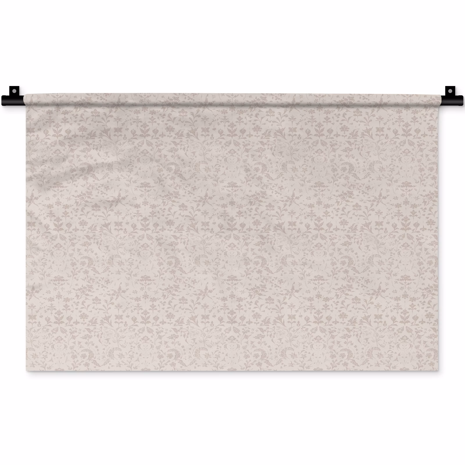 Wandteppich - Blumen - Blätter - Hell - Taupe — 1