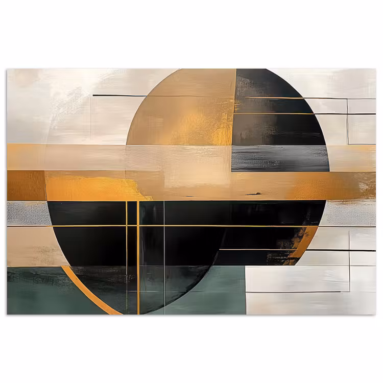 Poster - Abstrakt - Gold - Bronze - Grün - Formen - Modern — 1
