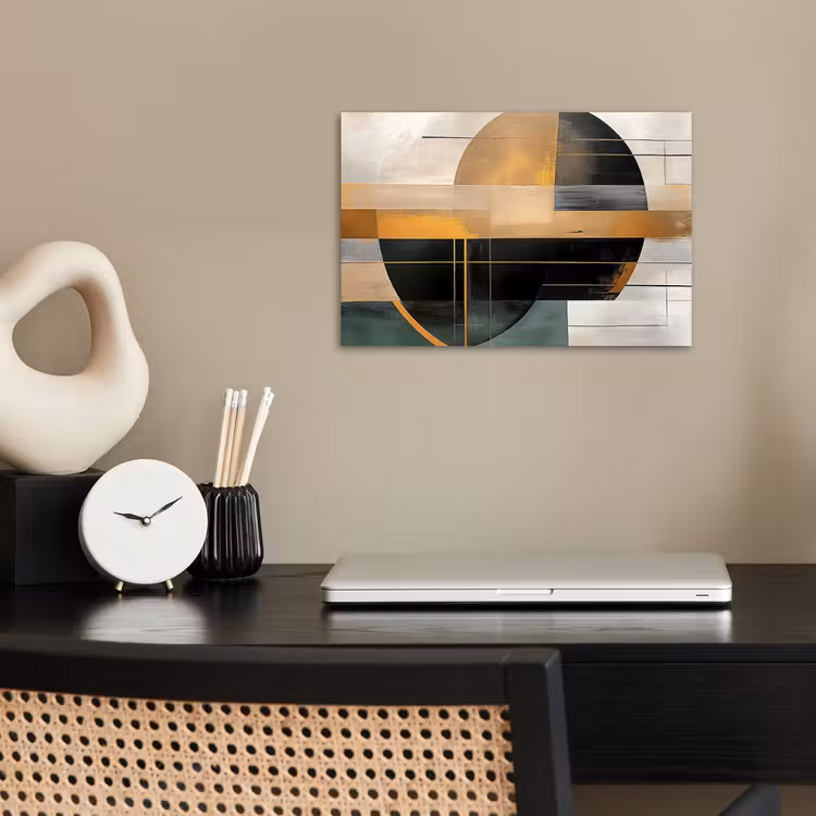 Poster - Abstrakt - Gold - Bronze - Grün - Formen - Modern — 2