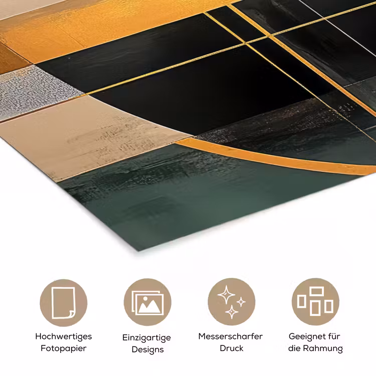 Poster - Abstrakt - Gold - Bronze - Grün - Formen - Modern — 5
