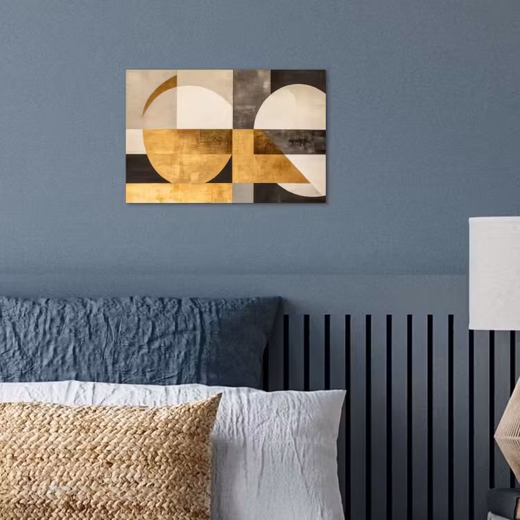 Poster - Abstrakt - Gold - Grau - Formen - Geometrisch — 3