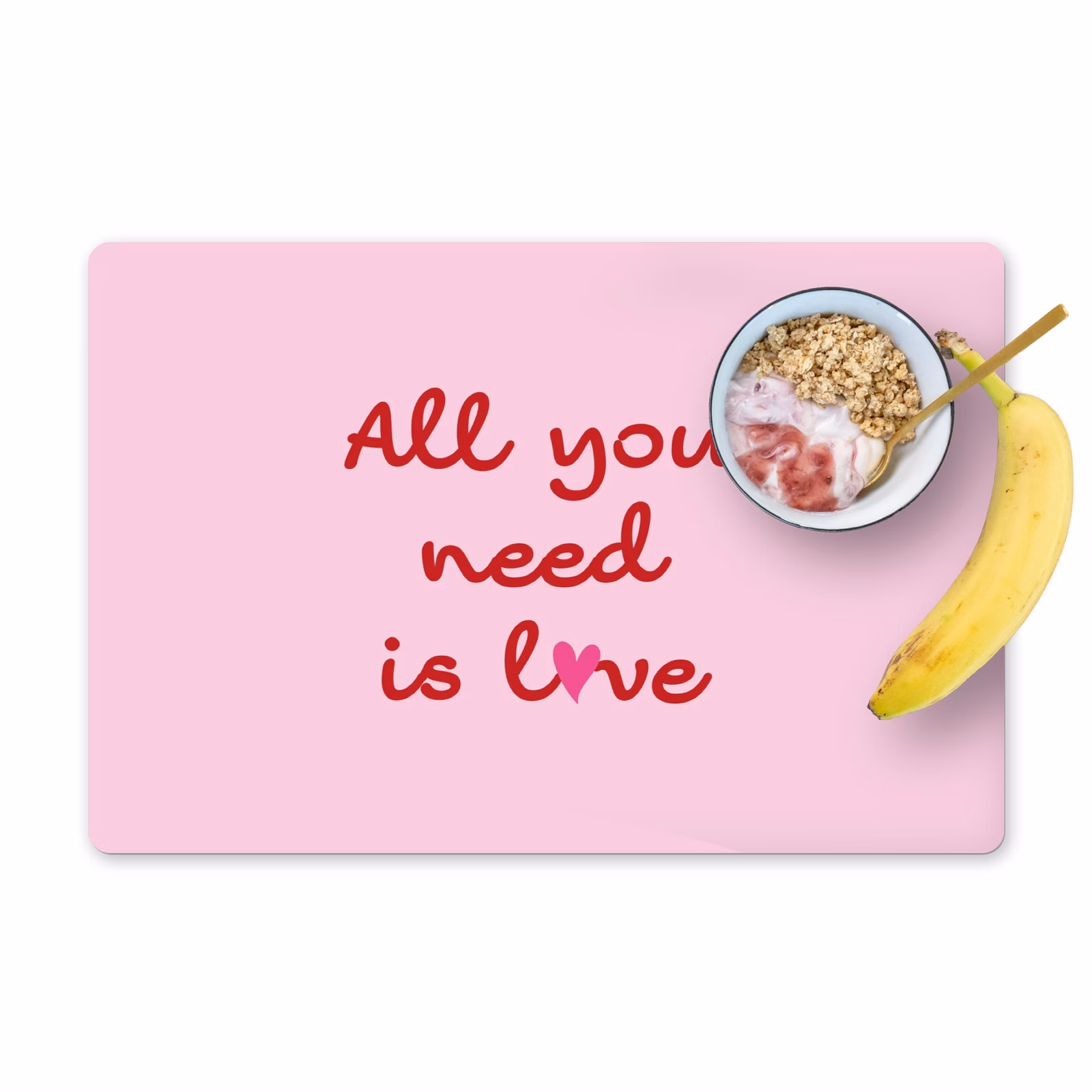 Tischset - 6 Stück - Text - Rosa - Liebe - Herz — 1