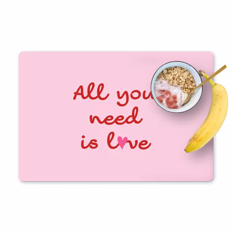 Tischset - 6 Stück - Text - Rosa - Liebe - Herz — 1