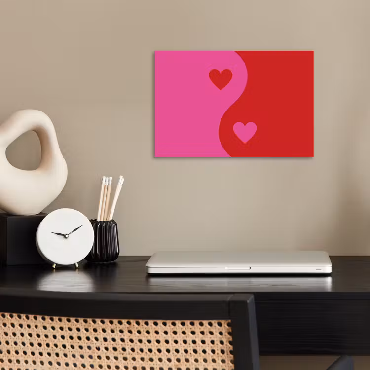 Poster - Minimalistisch - Rot - Rosa - Herzen — 2