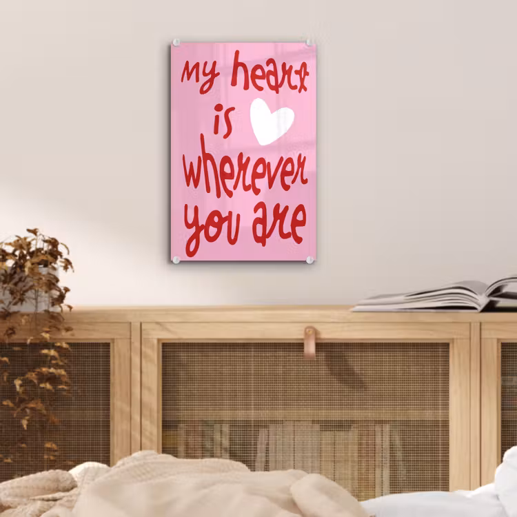 Glasbild - Valentinstag - Herz - Liebe - Rosa — 4