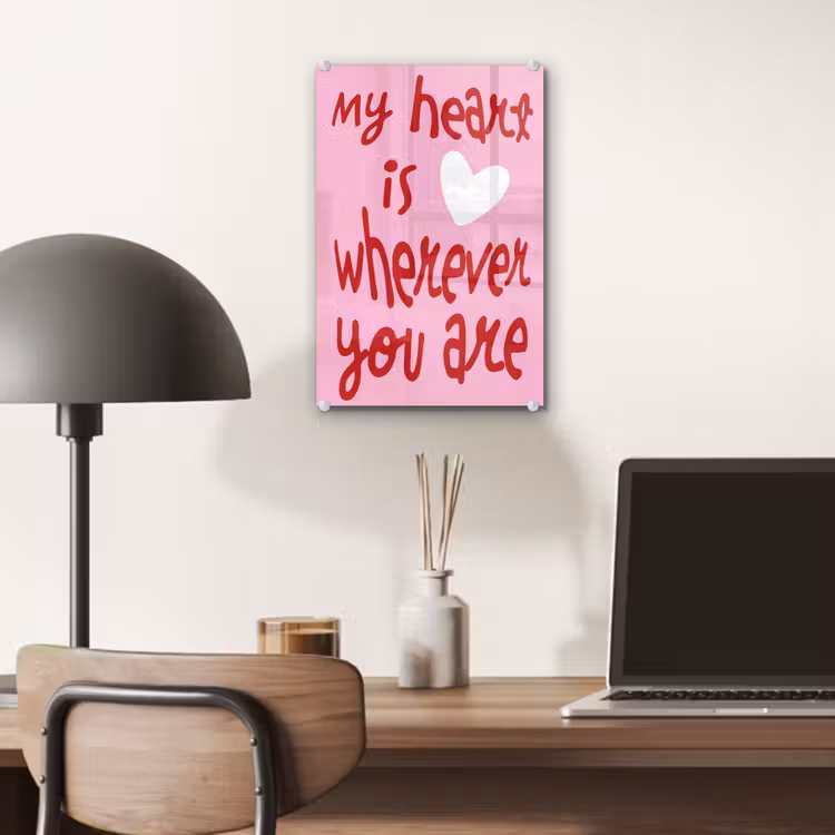 Glasbild - Valentinstag - Herz - Liebe - Rosa — 6