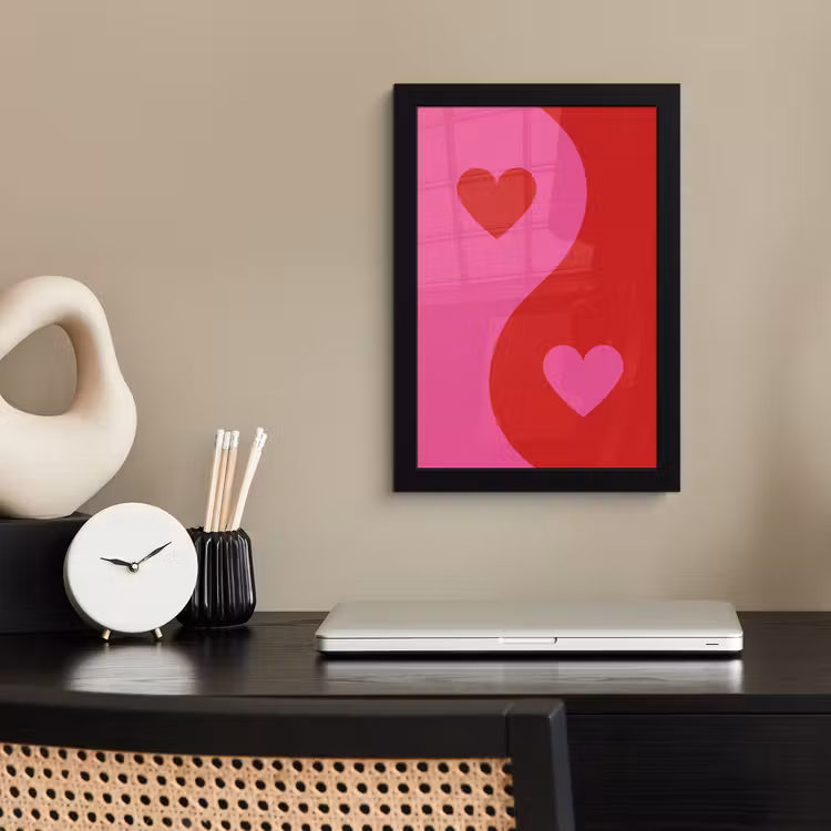Bilder mit Rahmen - Minimalistisch - Rot - Rosa - Herzen — 2