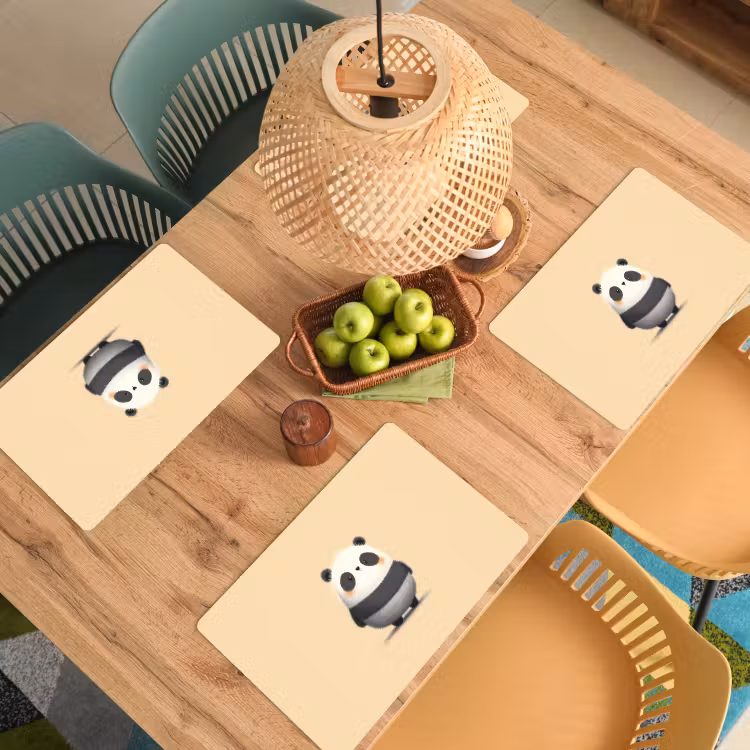Tischset - 6 Stück - Panda - Beige - Minimalistisch — 4