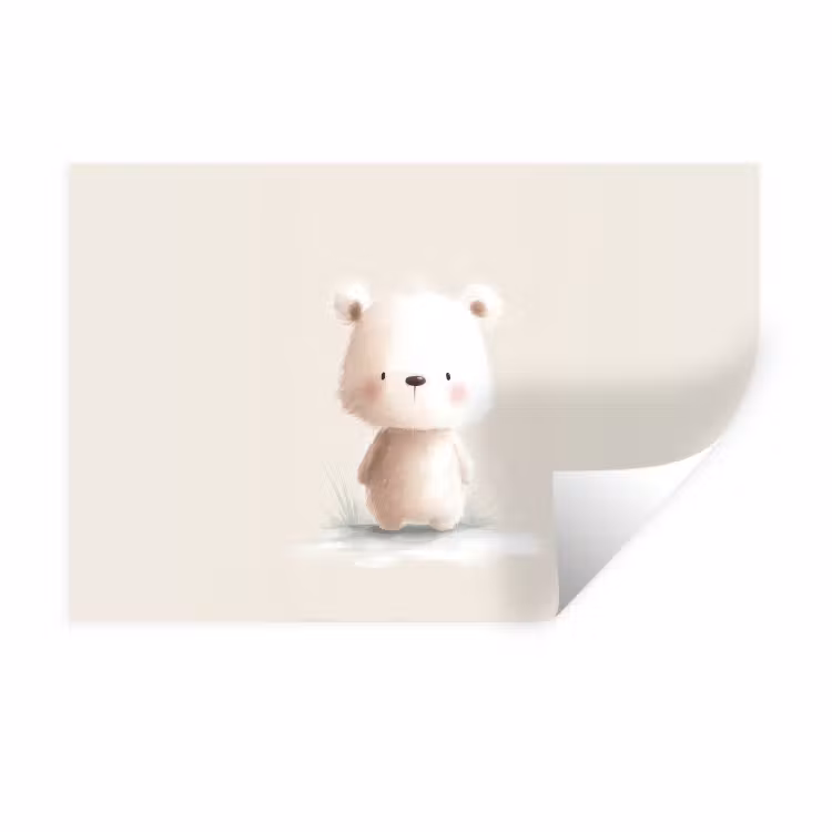 Wandtattoo – Bär - Schneeflocke - Weiß - Flauschig — 1